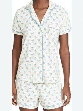 Faherty X Roller Rabbit 2pc Short Sleeve/Shorts Palm Tree Icon PJs Size XS